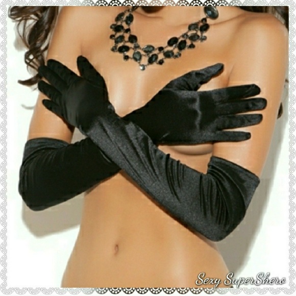 Sexy SuperShero Accessories - 🆕Elegant Opera length satin gloves lingerie long